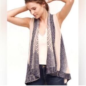 Anthropologie Sleeping On Snow Mabli Wool Knit Vest Cardigan Boho Ombre M/L